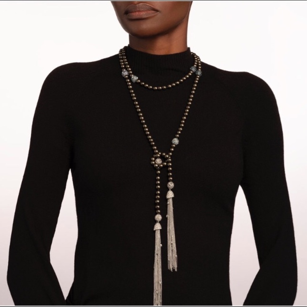 Alexis Bittar Sautoir Pearl Tassel Necklace Rope